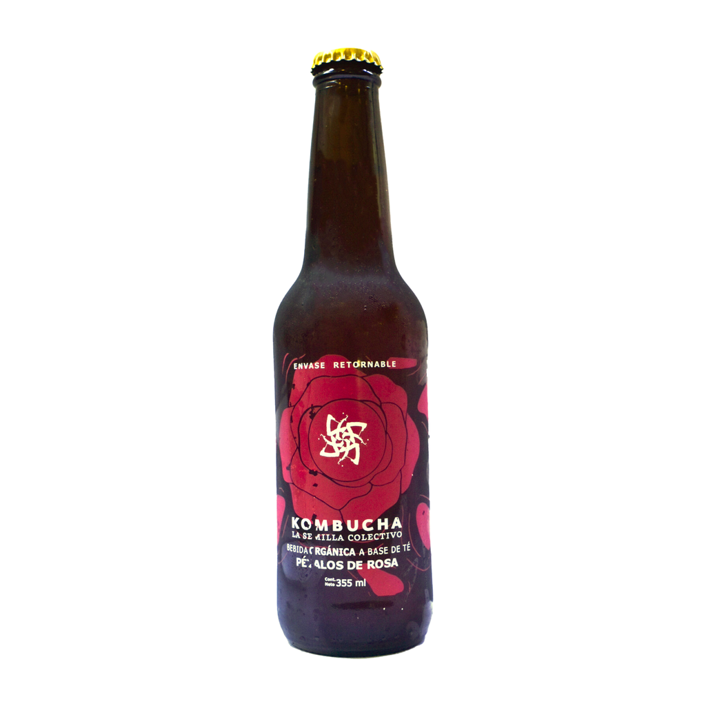 Kombucha de pétalos de rosas 355ml LA SEMILLA COLECTIVA