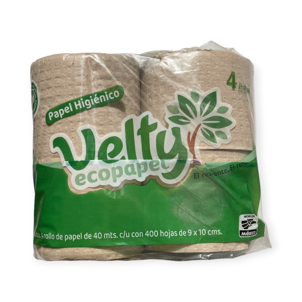 [7502285240063] Papel higiénico tradicional 4 rollos VELTY