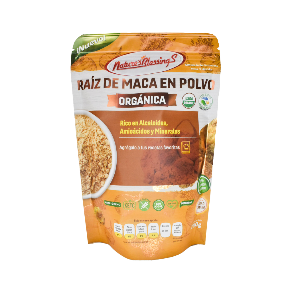 Raíz de maca orgánica gold en polvo 200gr NATURE´S BLESSINGS