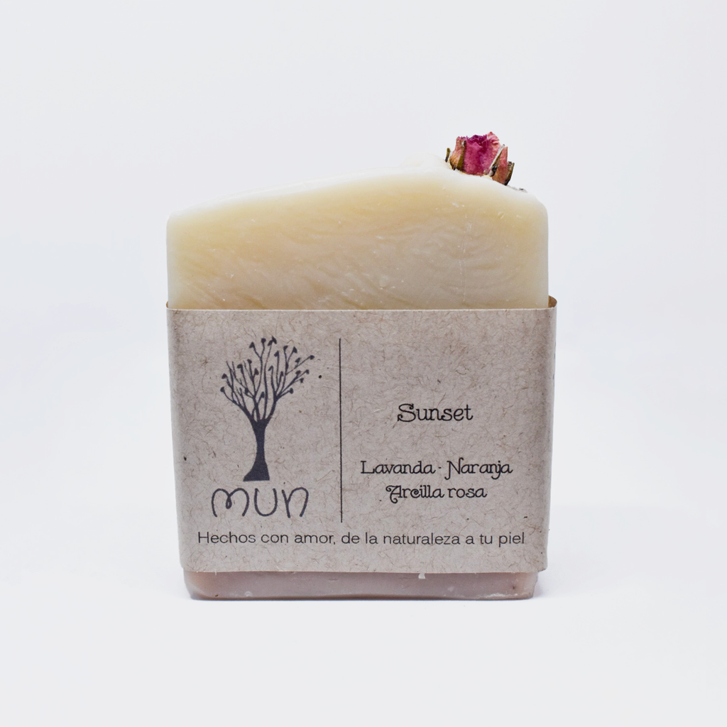 Jabón de lavanda, naranja y arcilla rosa (Sunset) 100gr MUN JABONES