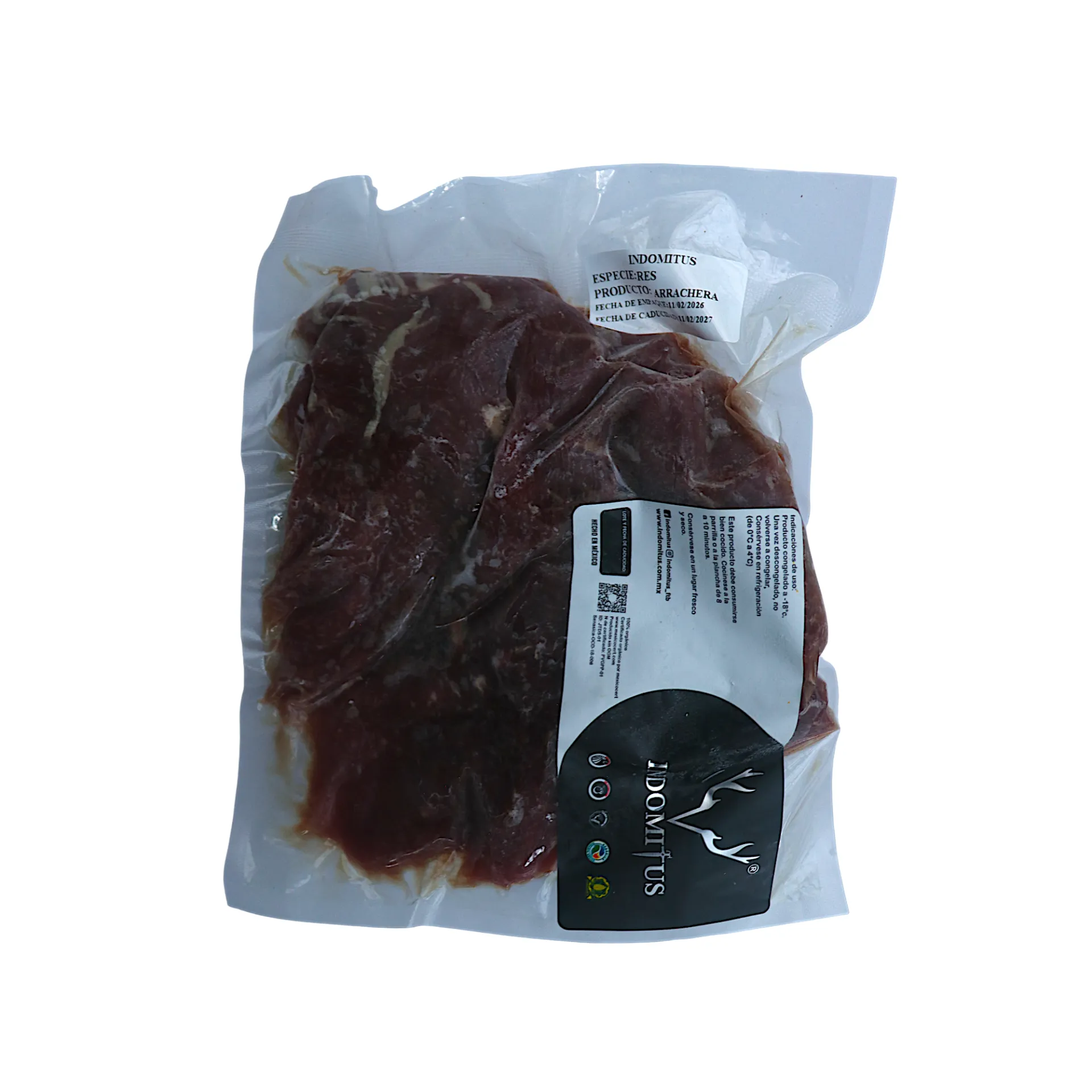 Arrachera de res 500gr INDOMITUS