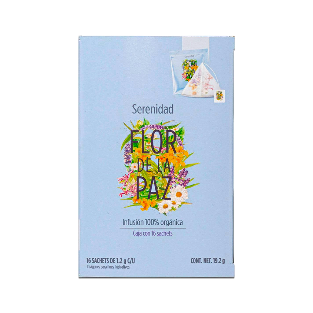 Infusión orgánica Serenidad caja de 16pz FLOR DE LA PAZ