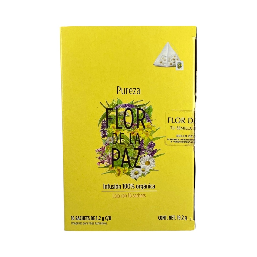 Infusión orgánica Pureza caja de 16pz FLOR DE LA PAZ