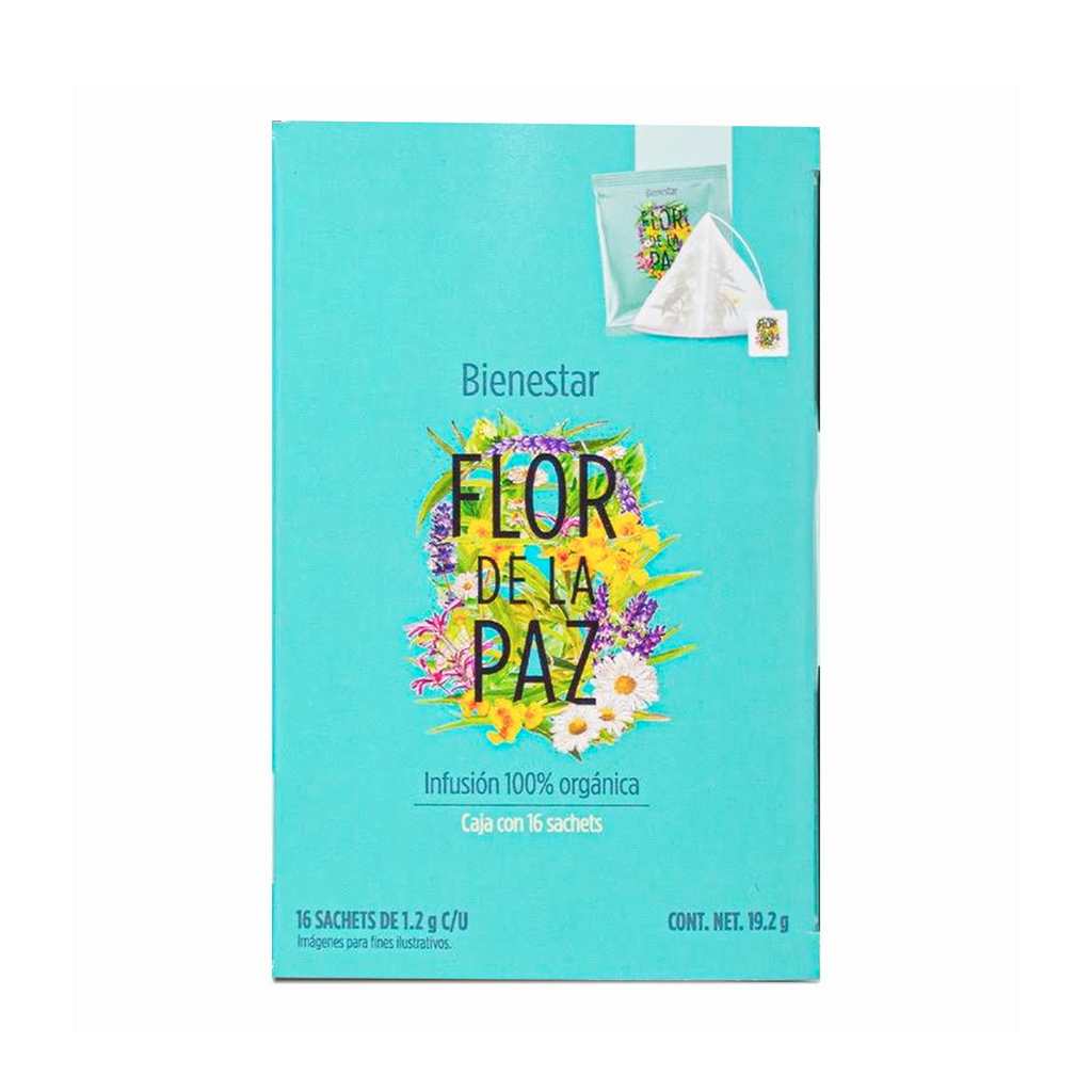 Infusión orgánica Bienestar caja de 16pz FLOR DE LA PAZ