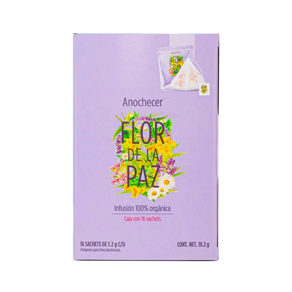 Infusión orgánica Anochecer caja de 16pz FLOR DE LA PAZ