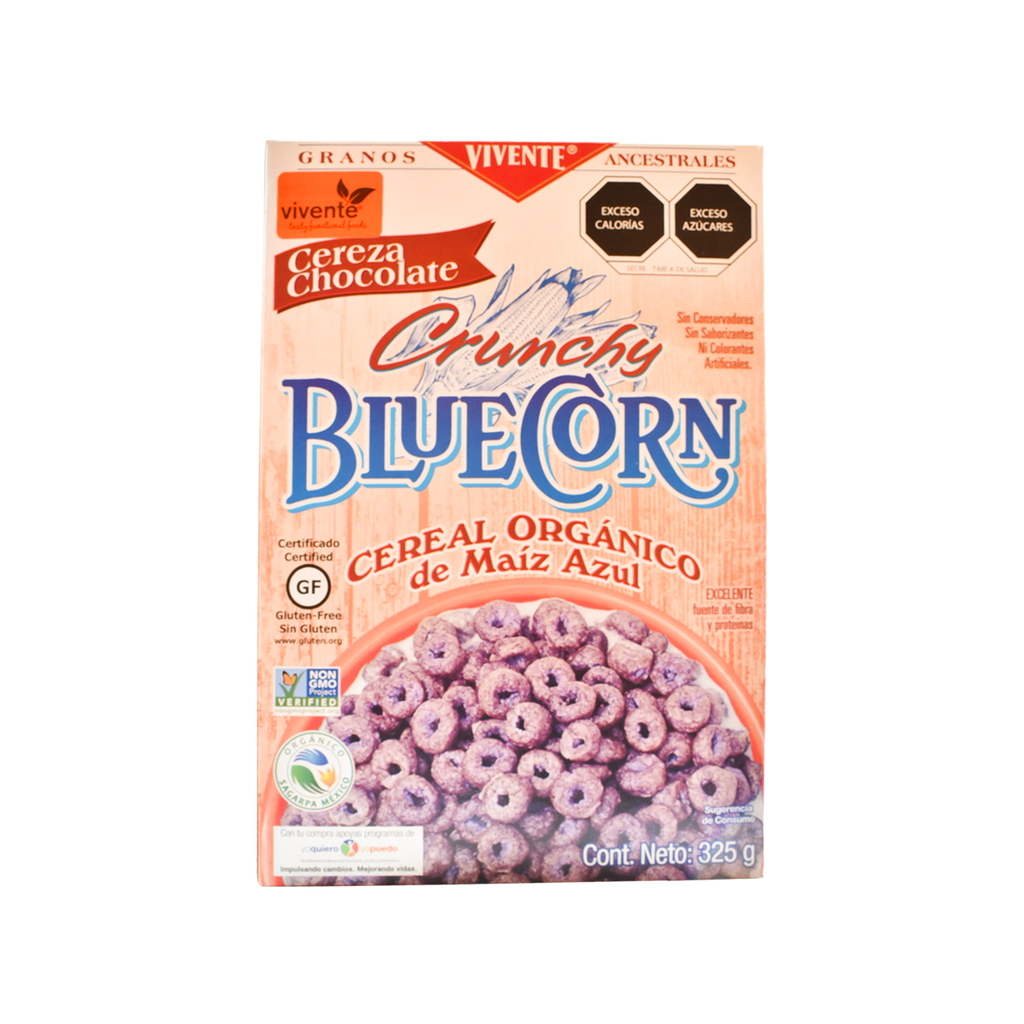 Cereal de maíz azul con cereza y chocolate 325gr VIVENTE
