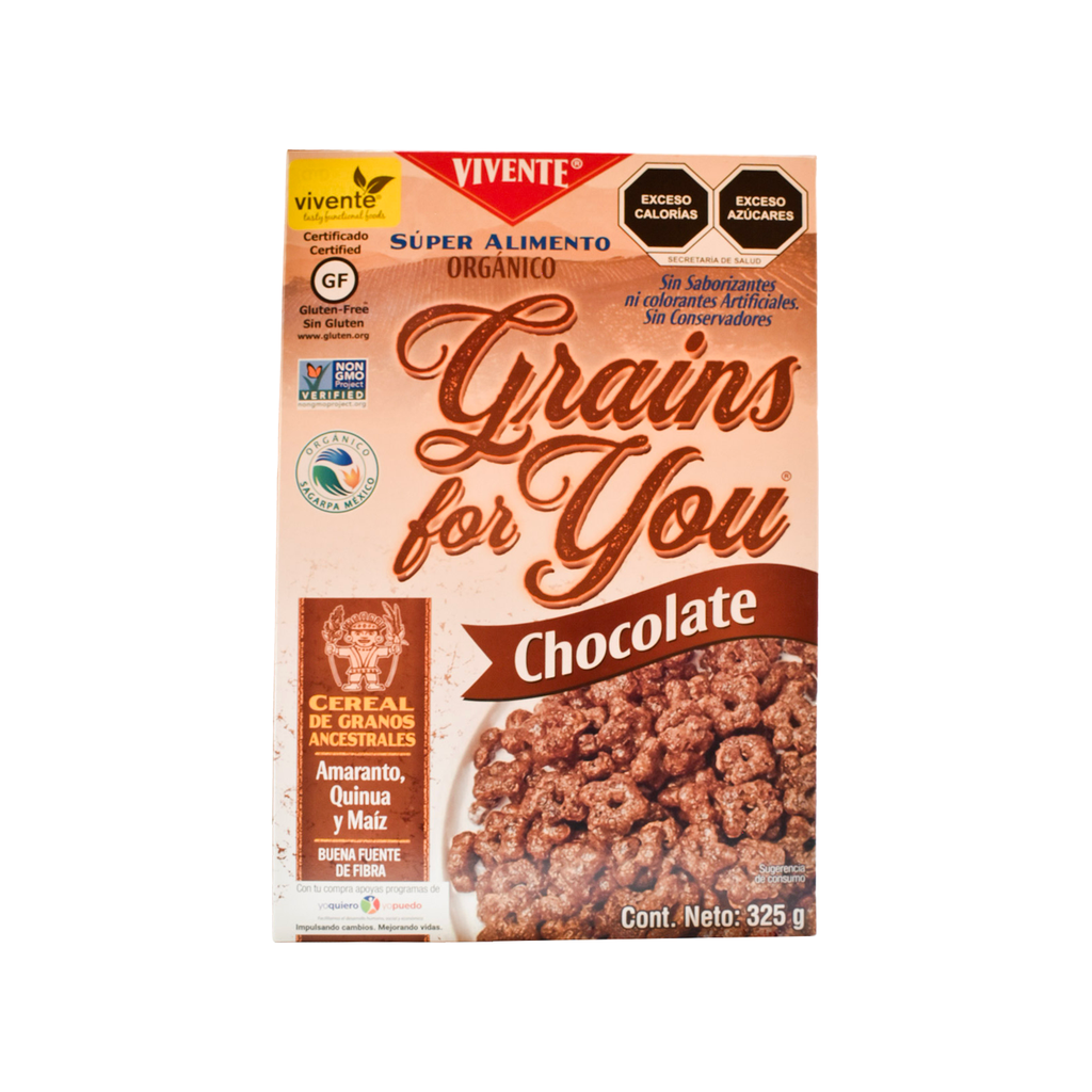 Cereal de granos con chocolate 325gr VIVENTE