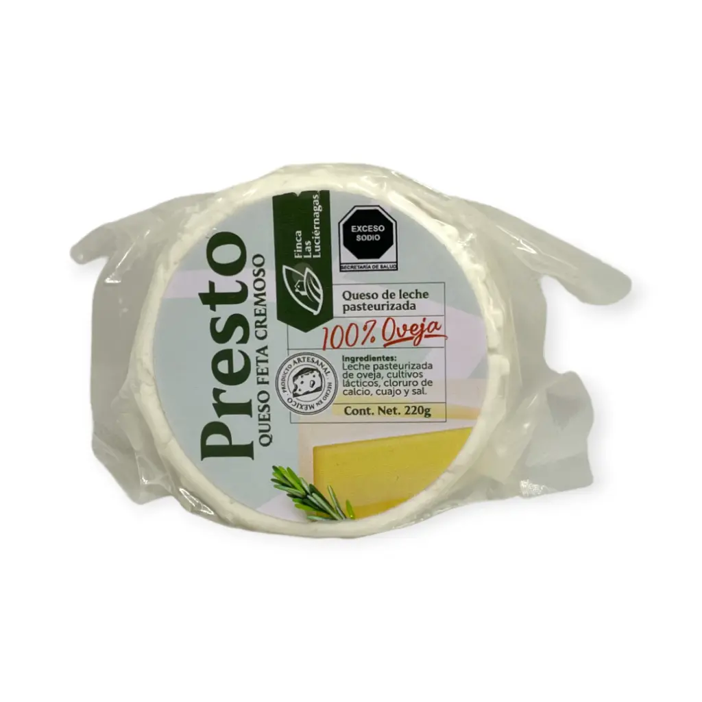 Queso fresco de oveja Presto 220gr FINCA LAS LUCIERNAGAS