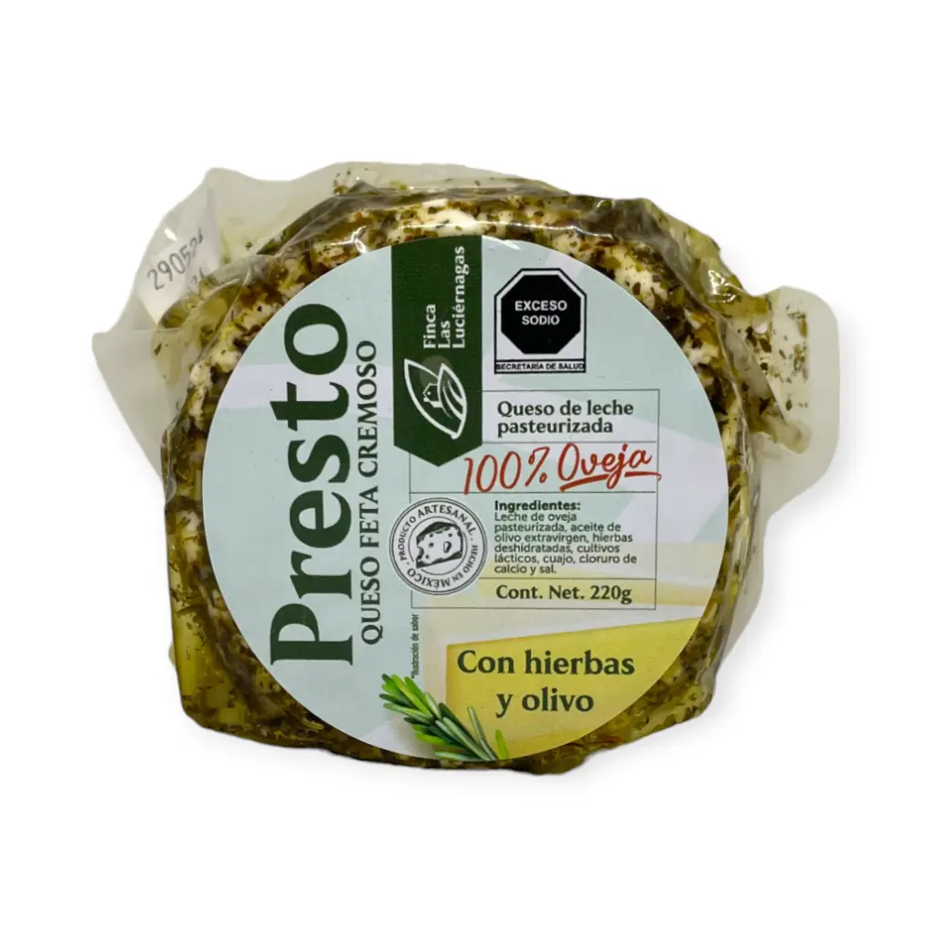 Queso fresco de oveja Presto a las hierbas 220gr FINCA LAS LUCIERNAGAS
