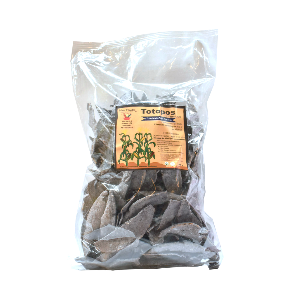 Totopos de amaranto y maíz azul 250gr MATI TLAOLLE