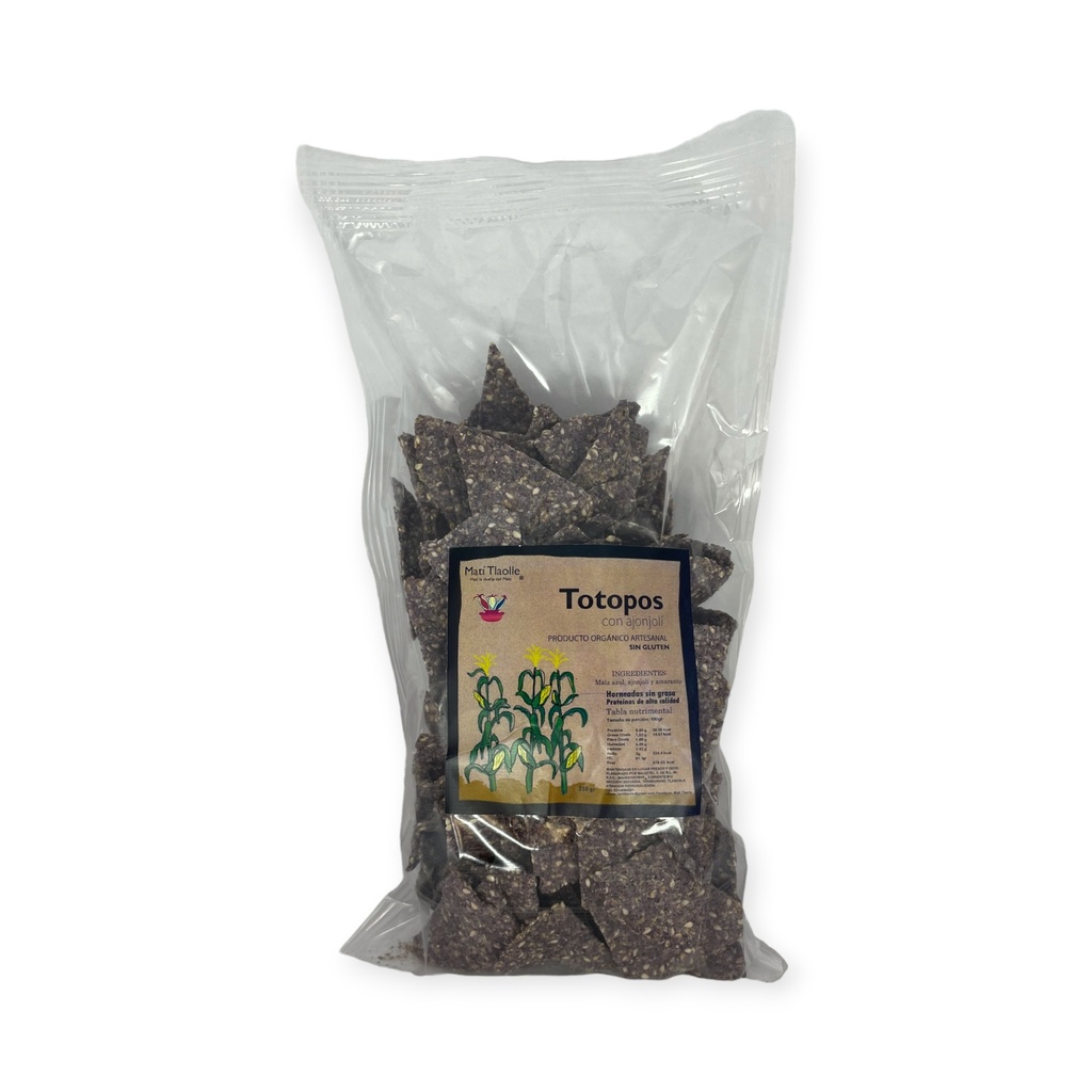 Totopos con ajonjolí 250gr MATI TLAOLLE