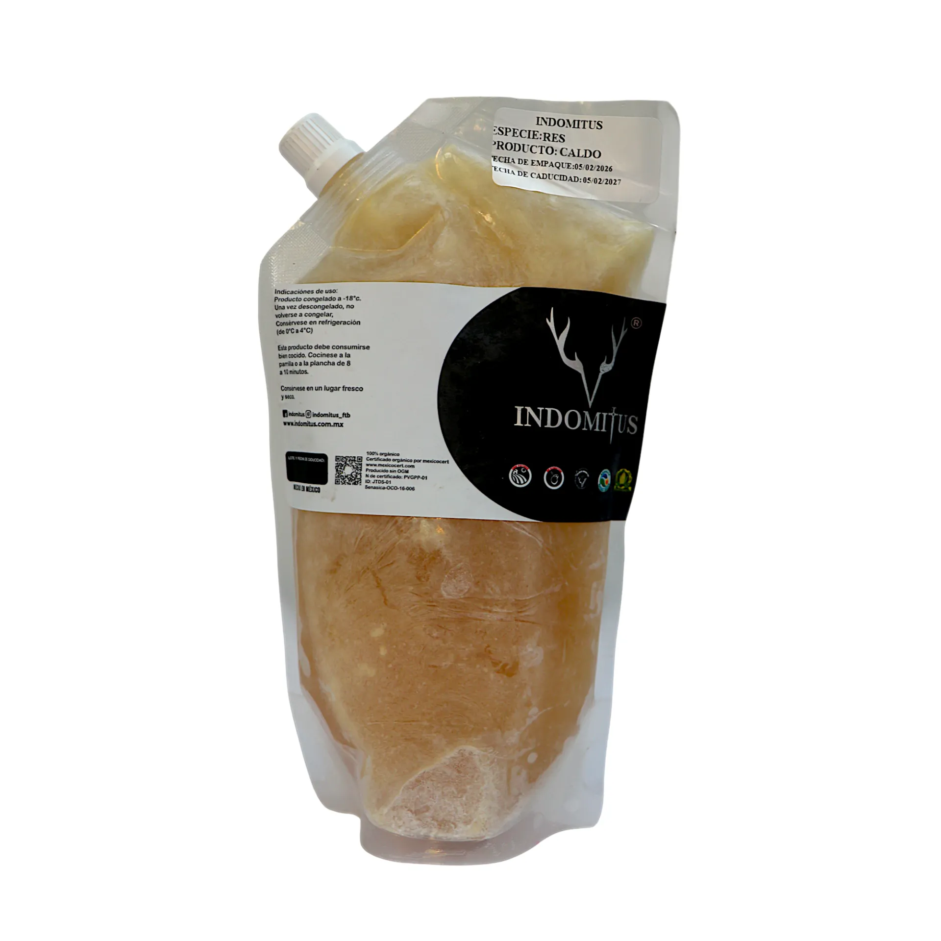 Caldo de huesos de res 500ml INDOMITUS