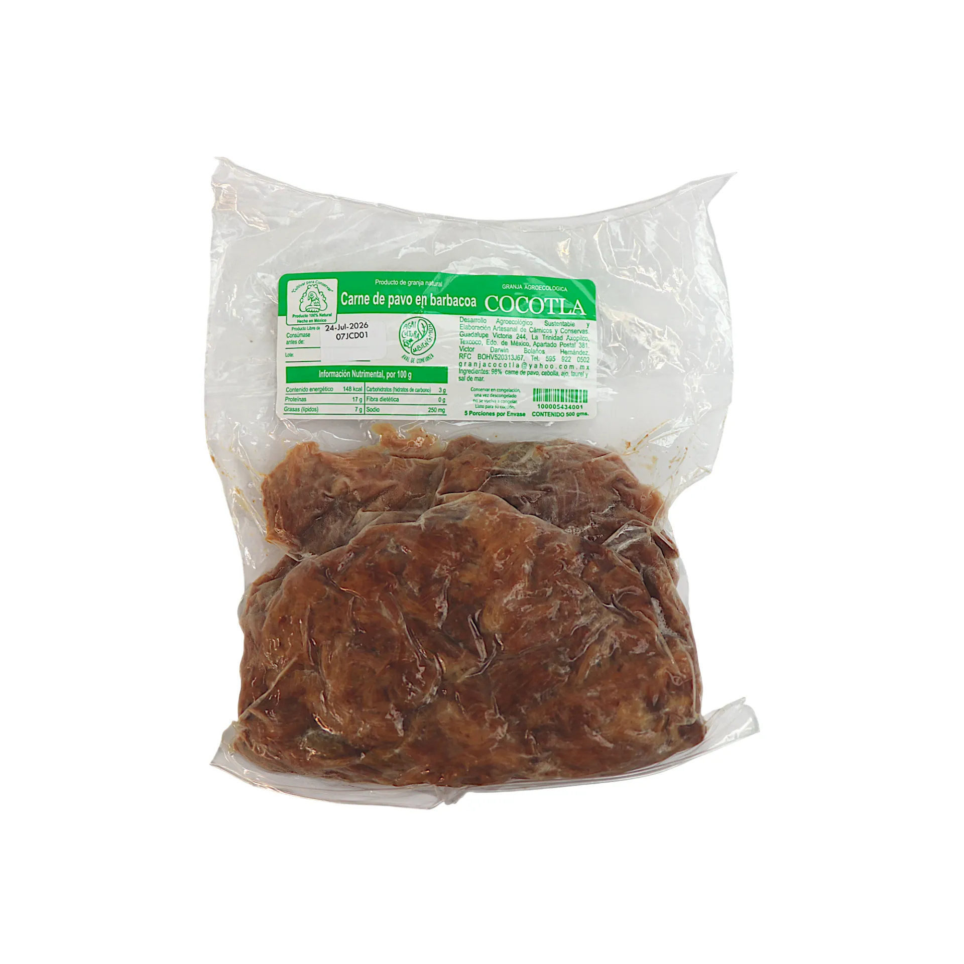 [100005434001] Barbacoa de pavo 500gr COCOTLA
