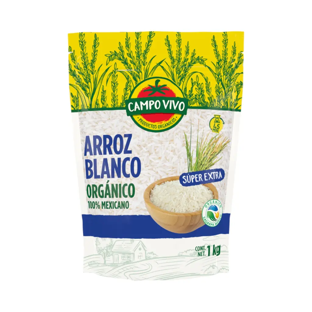 Arroz blanco orgánico 1kg CAMPO VIVO