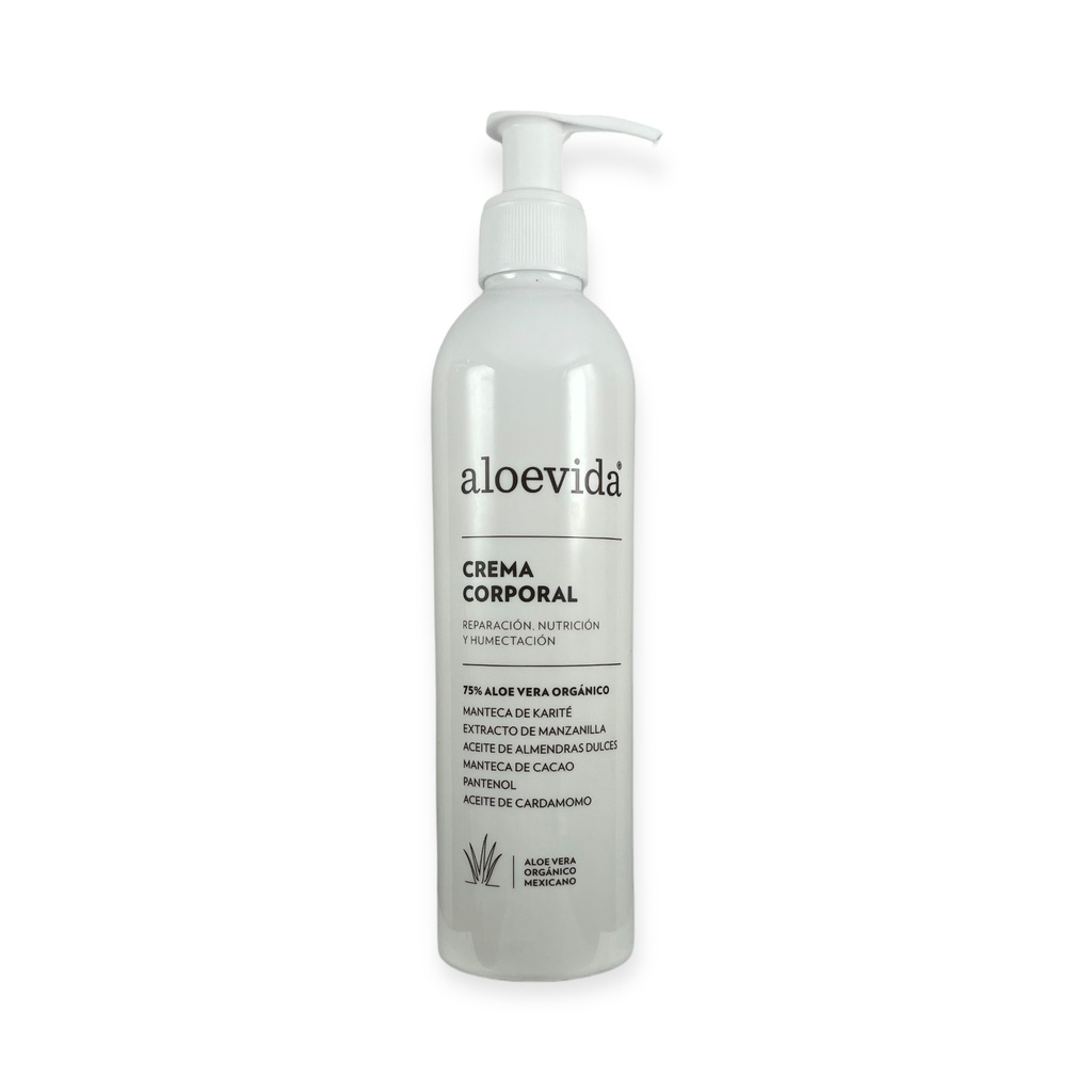 Crema corporal con 75% de aloe vera orgánico 270ml ALOE VIDA