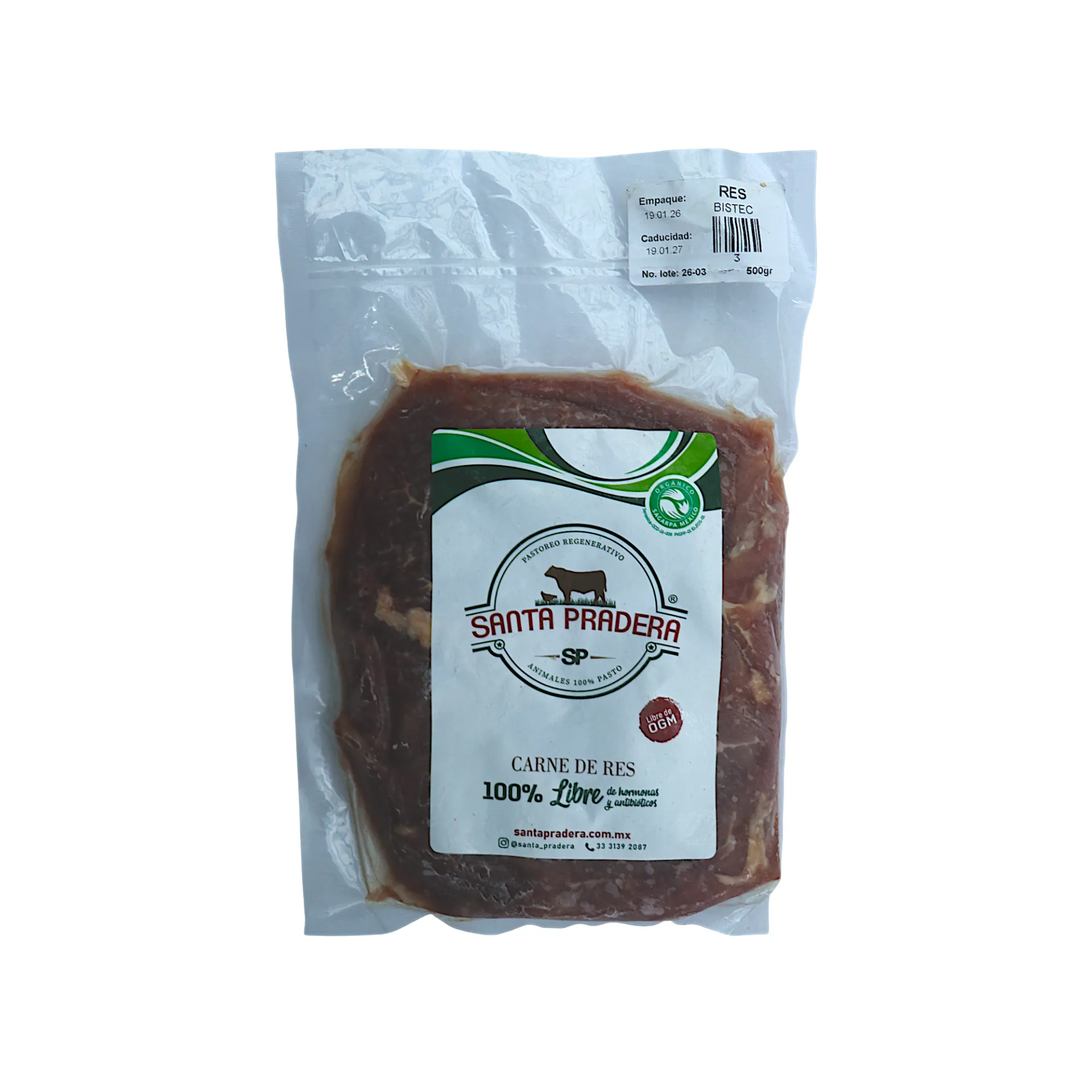 Carne para asar (bistec) de res 500gr SANTA PRADERA