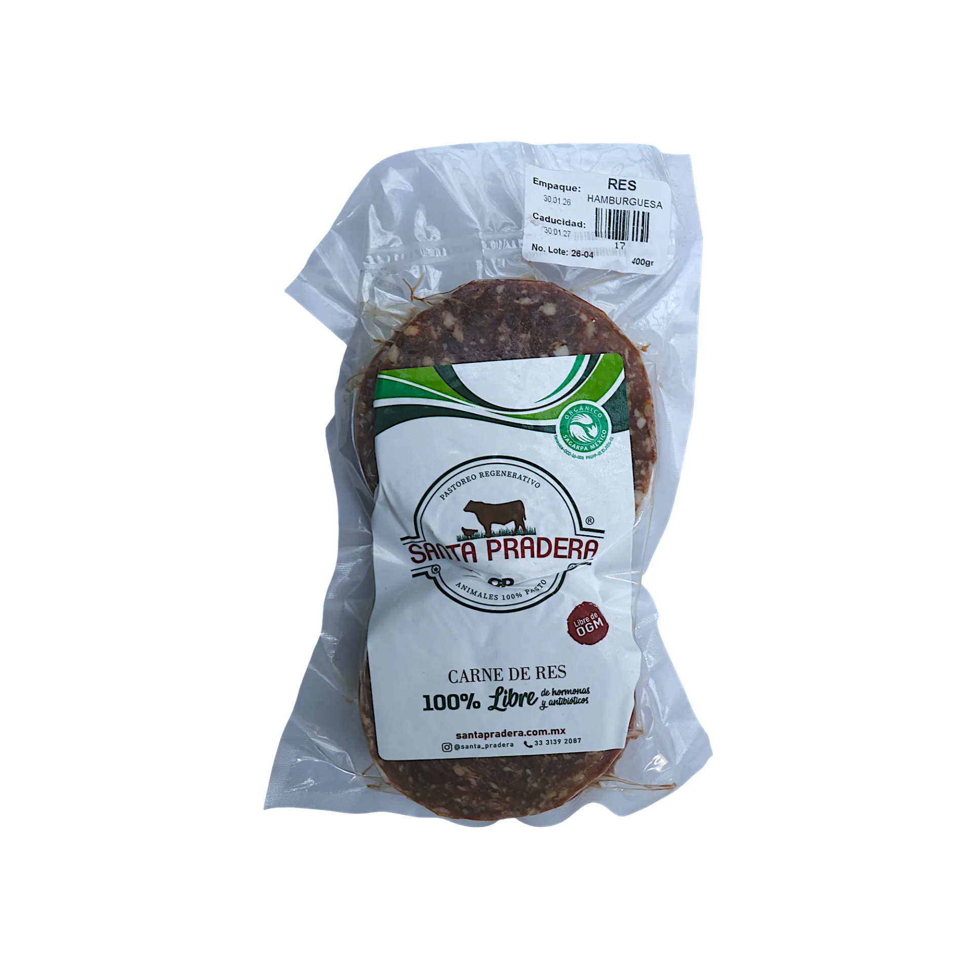 Hamburguesa de res 400gr SANTA PRADERA