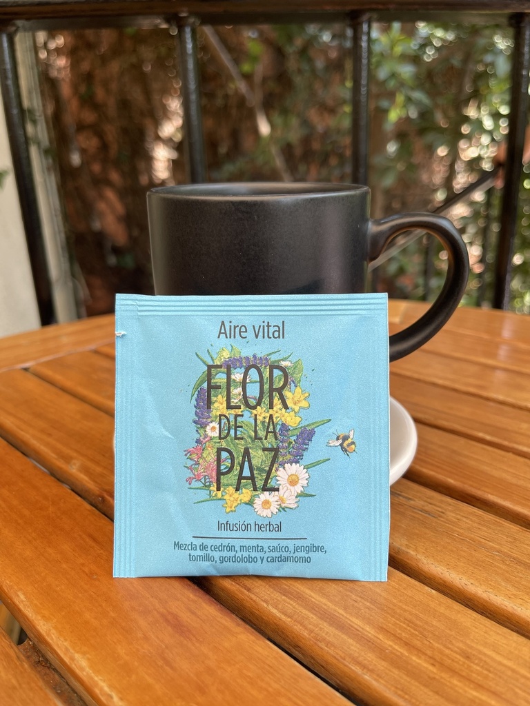 Infusión Aire vital (cedrón, menta, saúco, jengibre, tomillo, gordolobo y cardamomo) BREMEN