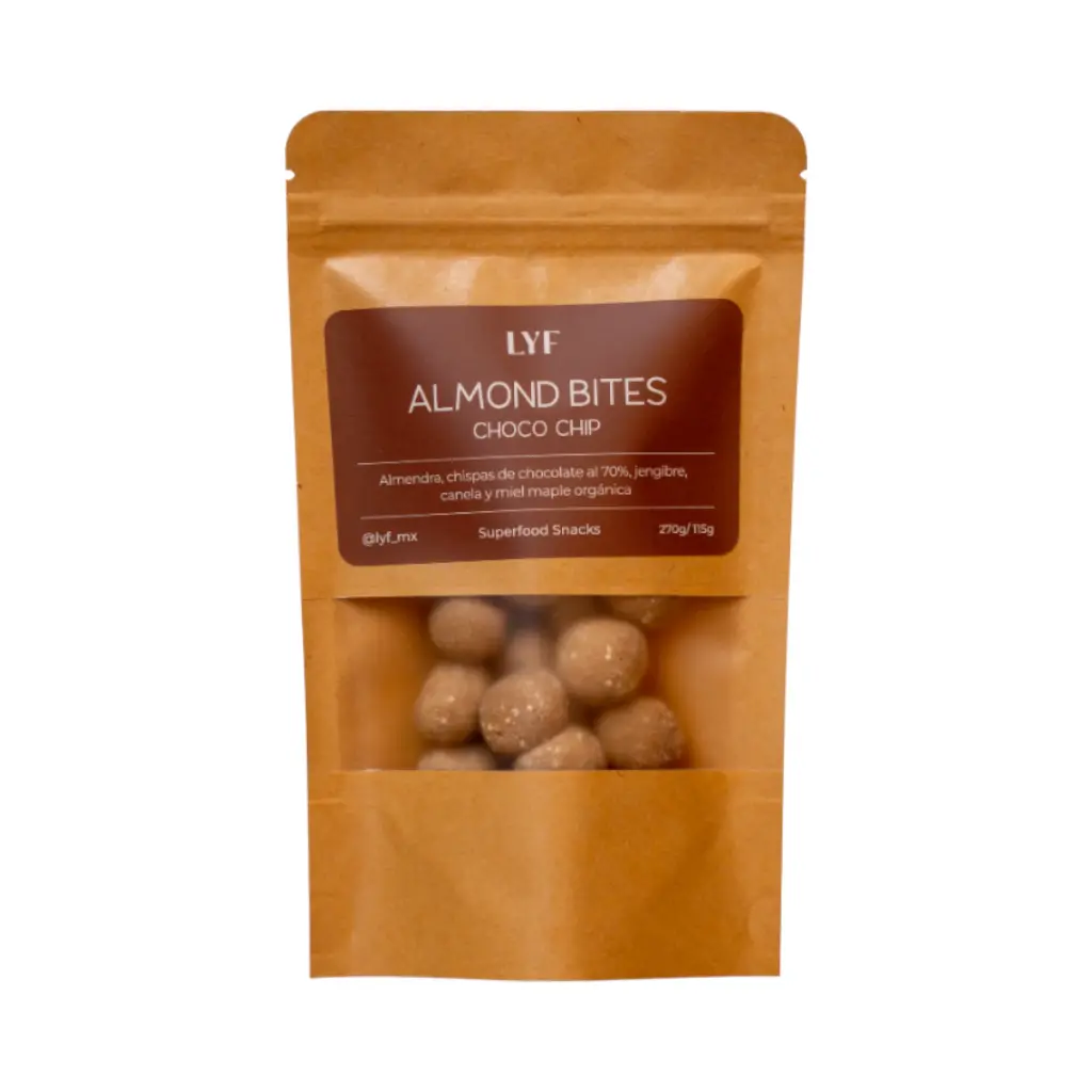 Bocaditos de almendra con chispas de chocolate 115gr LYF