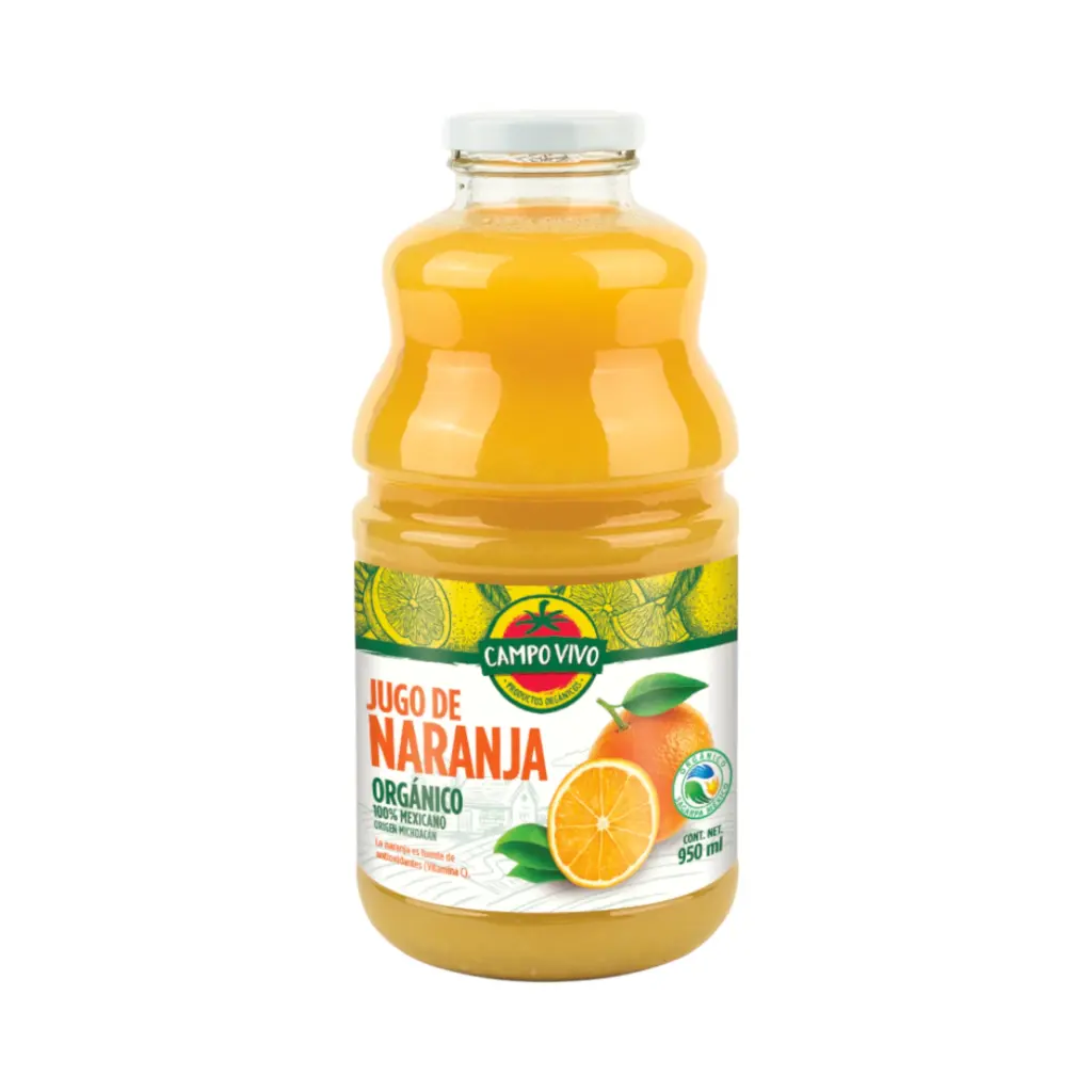 Jugo de naranja orgánico 950ml CAMPO VIVO 