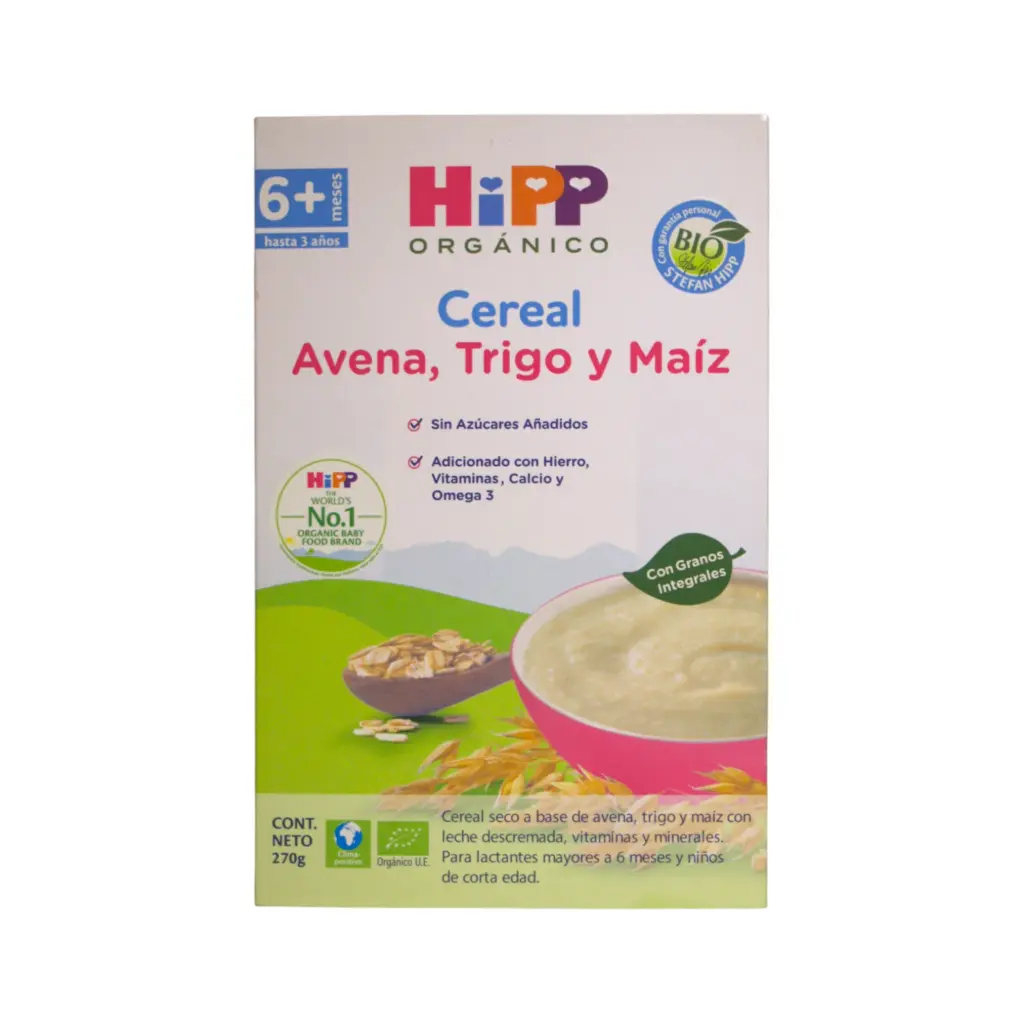 Cereal de avena, trigo y maíz 270gr HIPP