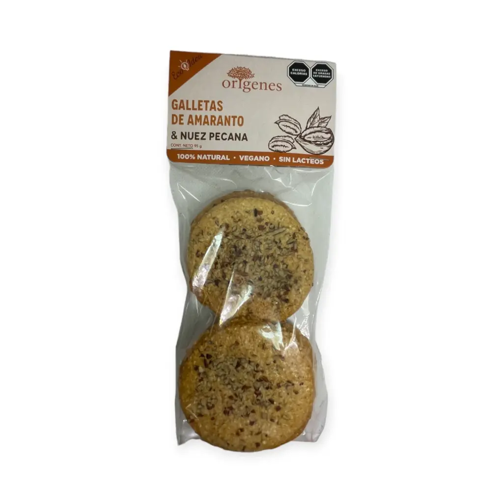 Galleta de amaranto con nuez pecana 95gr ORIGENES