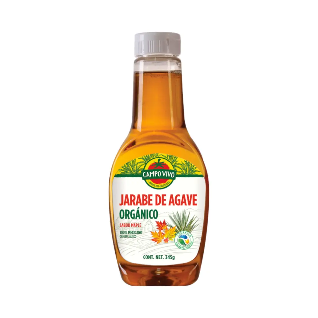 Jarabe de agave orgánico sabor maple 345gr CAMPO VIVO 