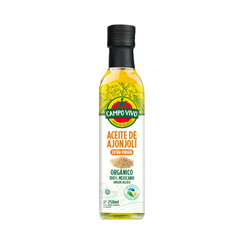 Aceite de ajonjolí extra virgen orgánico 250ml CAMPO VIVO