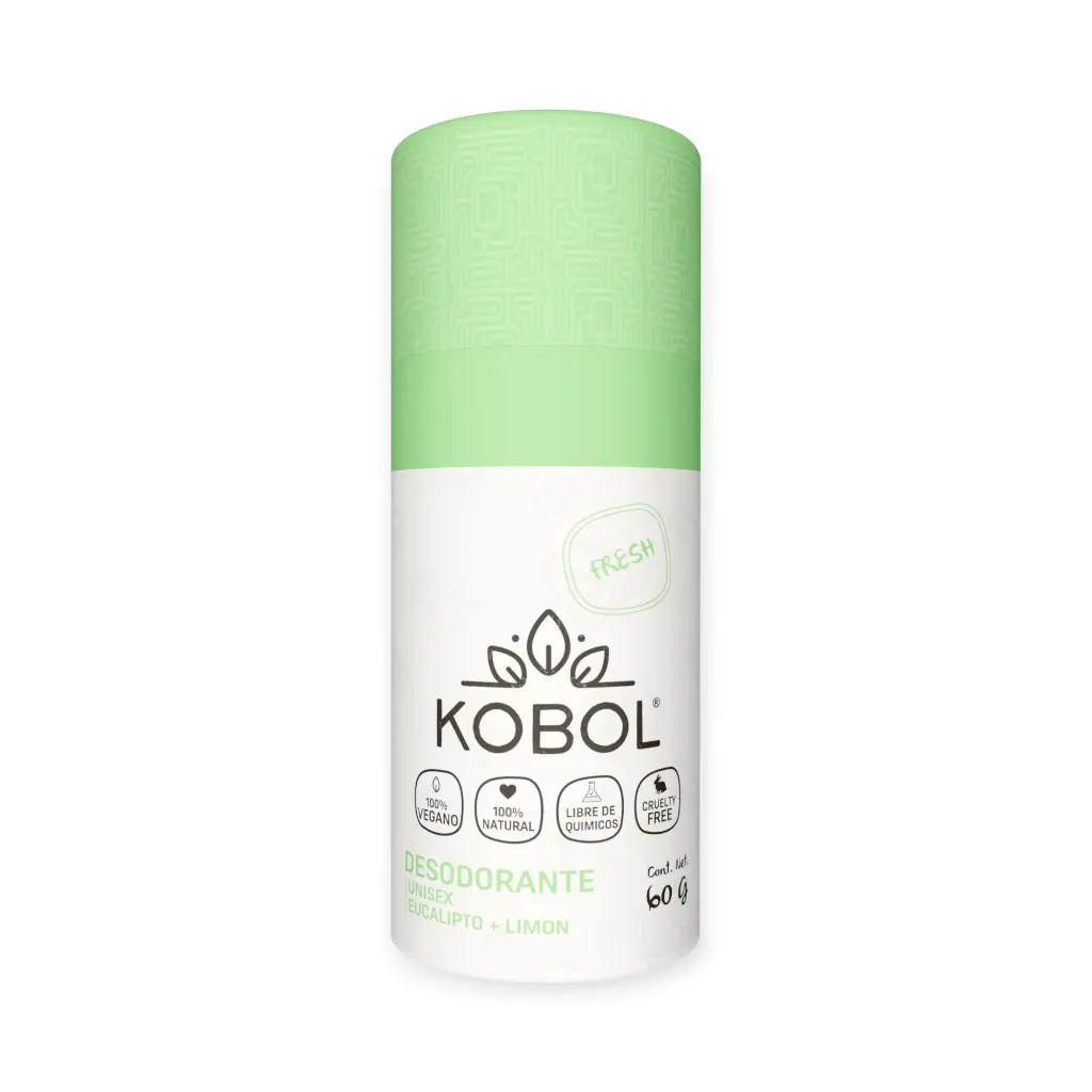 Desodorante de eucalipto y limón natural vegano push up 60gr KOBOL