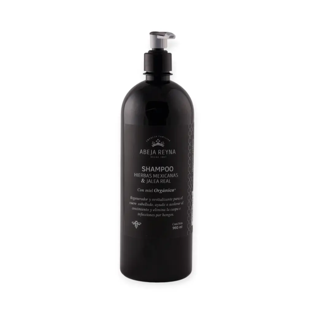 Shampoo regenerador de hierbas mexicanas, jalea real y miel orgánica 960ml ABEJA REYNA