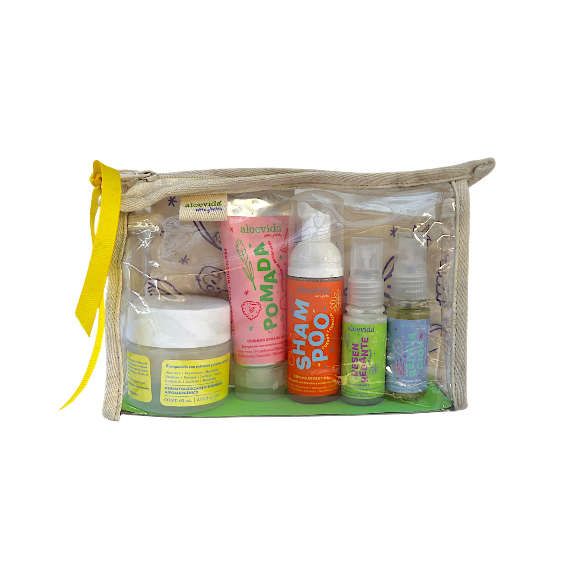 [7503013962776] Kit de viaje bebés (7 piezas) ALOE VIDA
