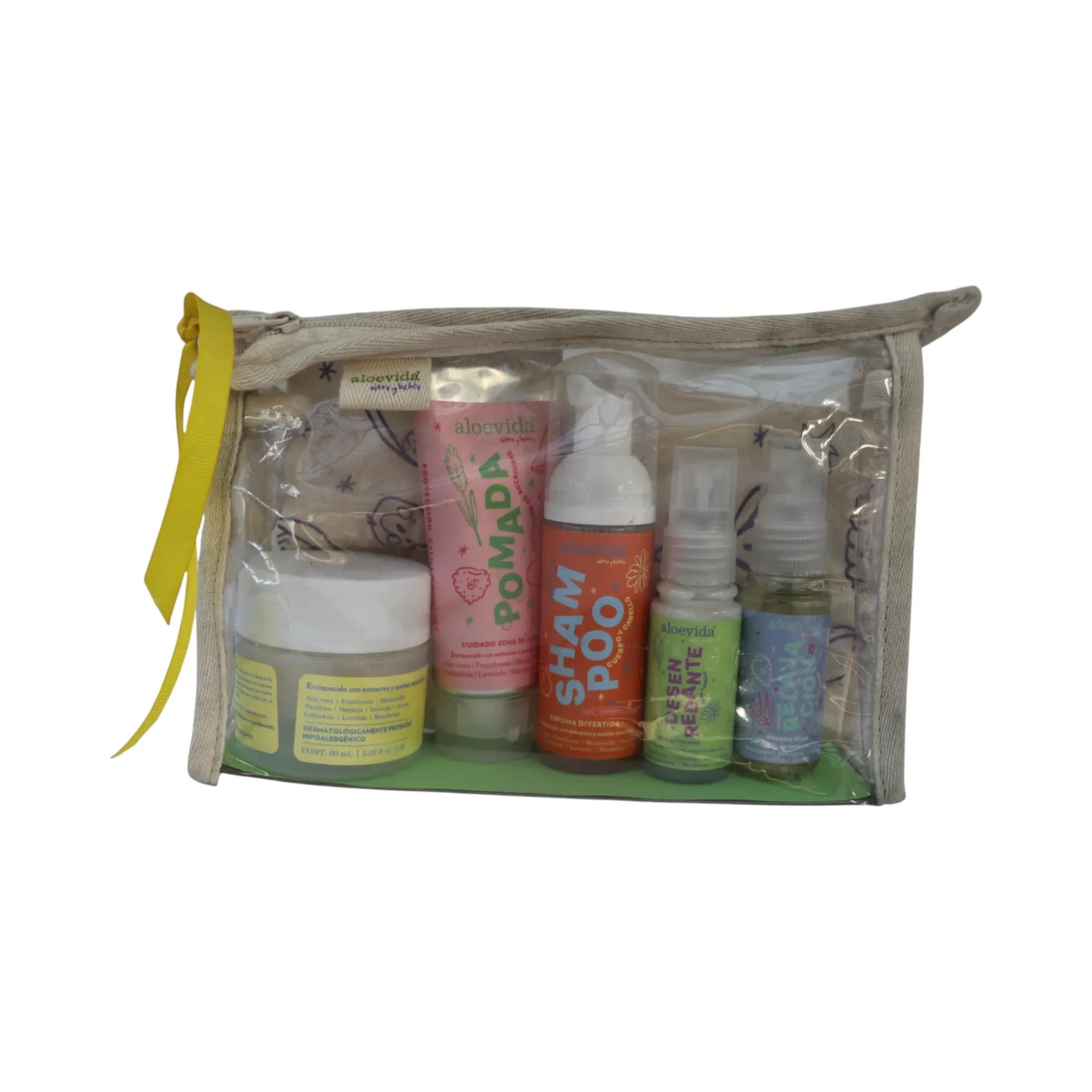 [7503013961847] Kit de viaje para niños y bebés (8 piezas) ALOE VIDA
