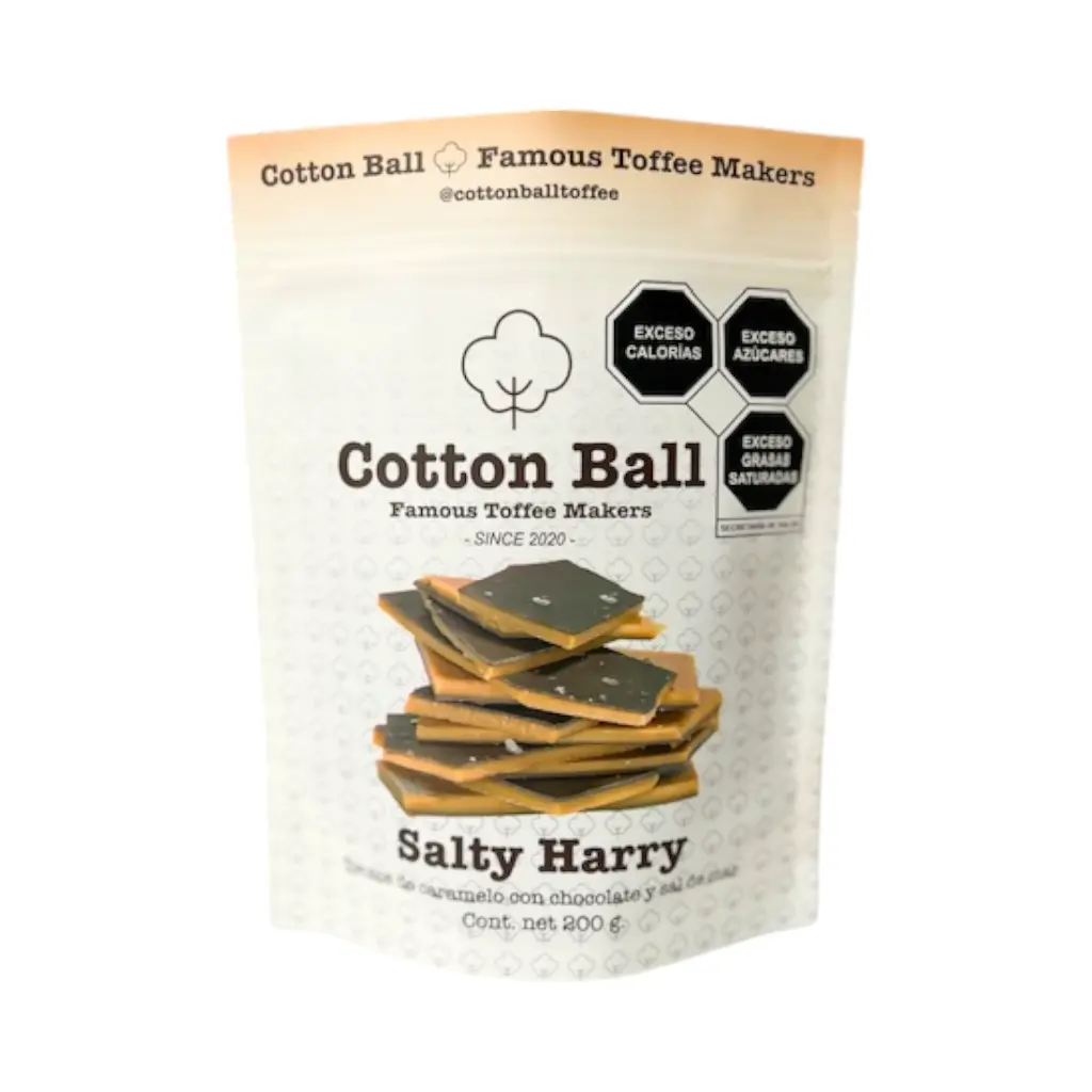 [7503035794188] Salty Harry, trozos de caramelo cubierto con chocolate amargo y sal de mar 200gr COTTON BALL