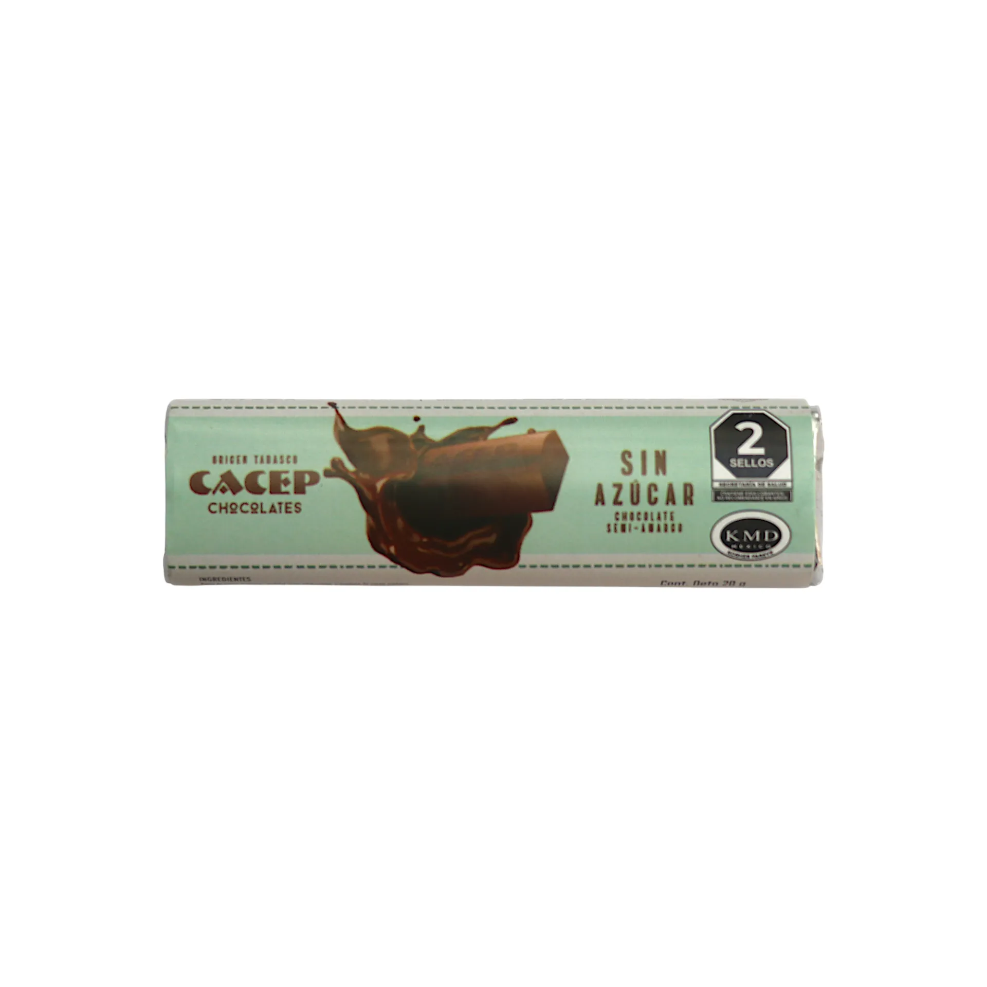 Chocolate semiamargo 70% cacao endulzado con maltitol 20gr CACEP