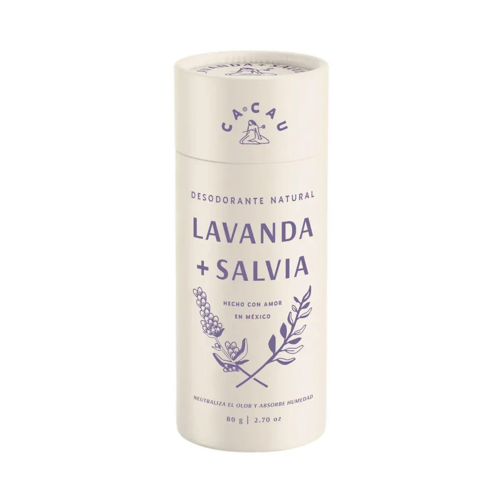 Desodorante natural de lavanda y salvia 80gr CACAU NATURALS