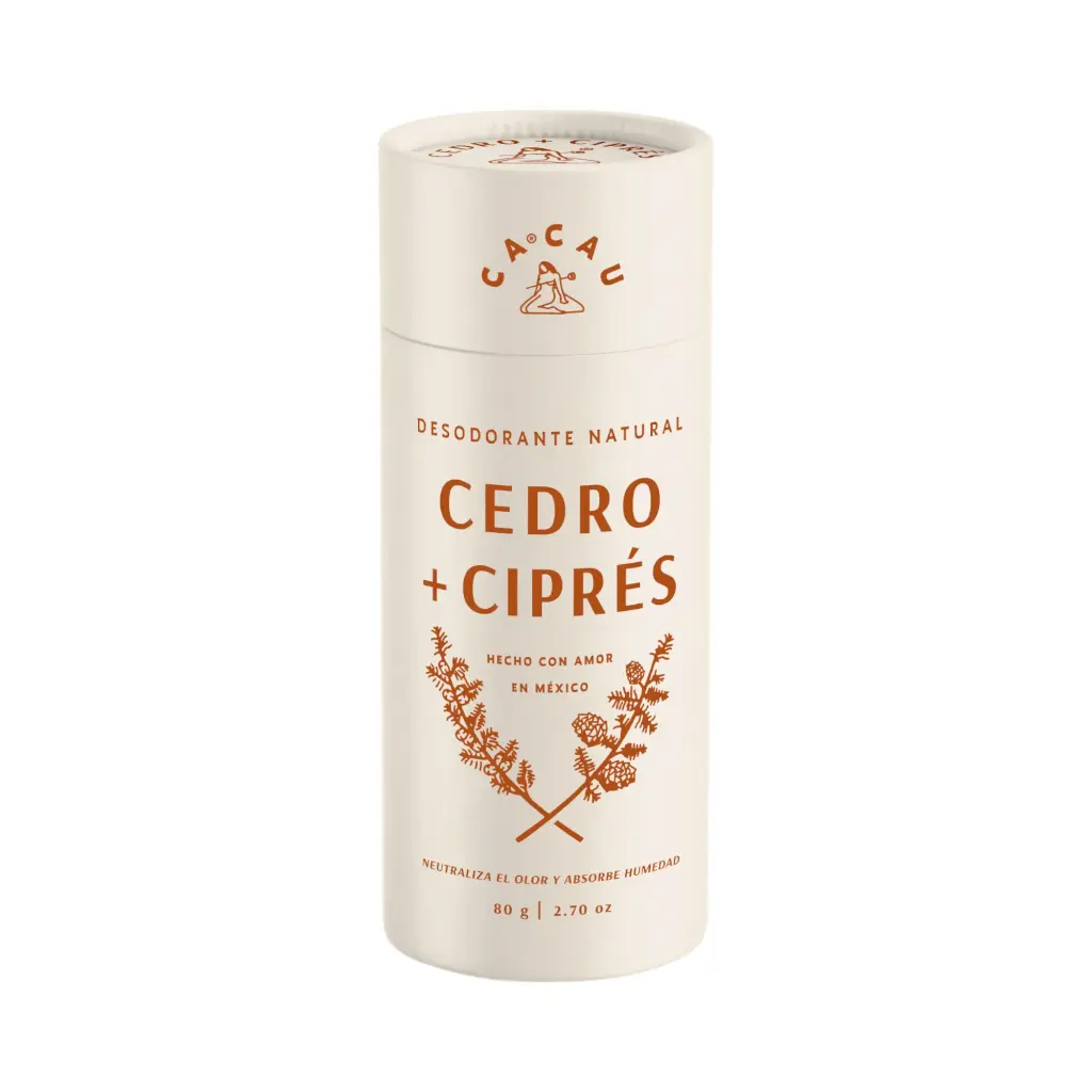 Desodorante natural de cedro y ciprés 80gr CACAU NATURALS