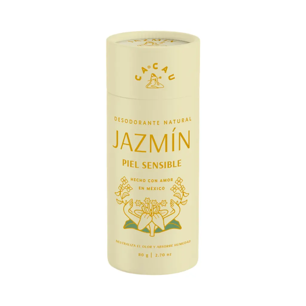 Desodorante natural de jazmín para piel sensible 80gr CACAU NATURALS