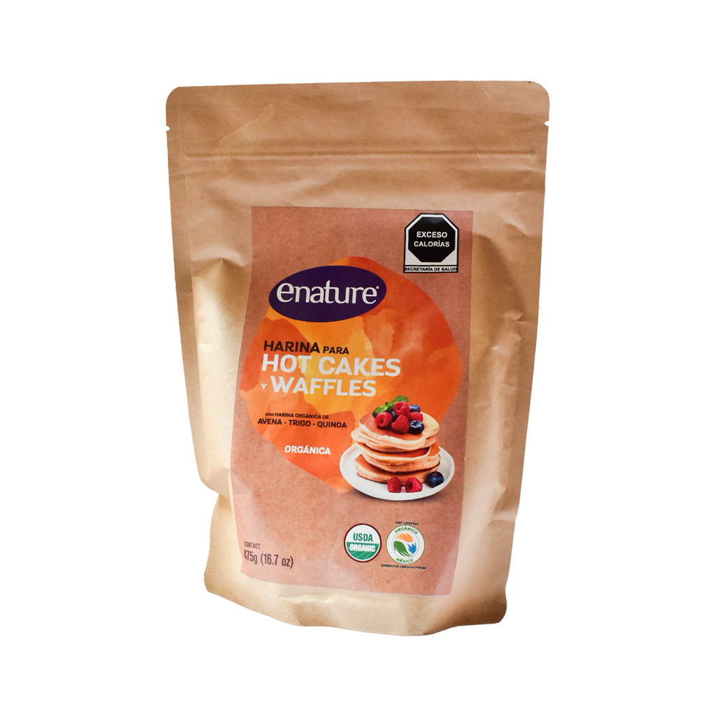 Harina de hot cakes y wafles 475gr E-NATURE