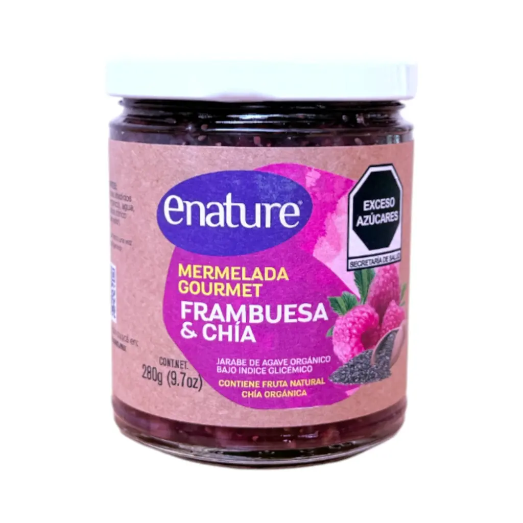 Mermelada de frambuesa y chía 280gr E-NATURE