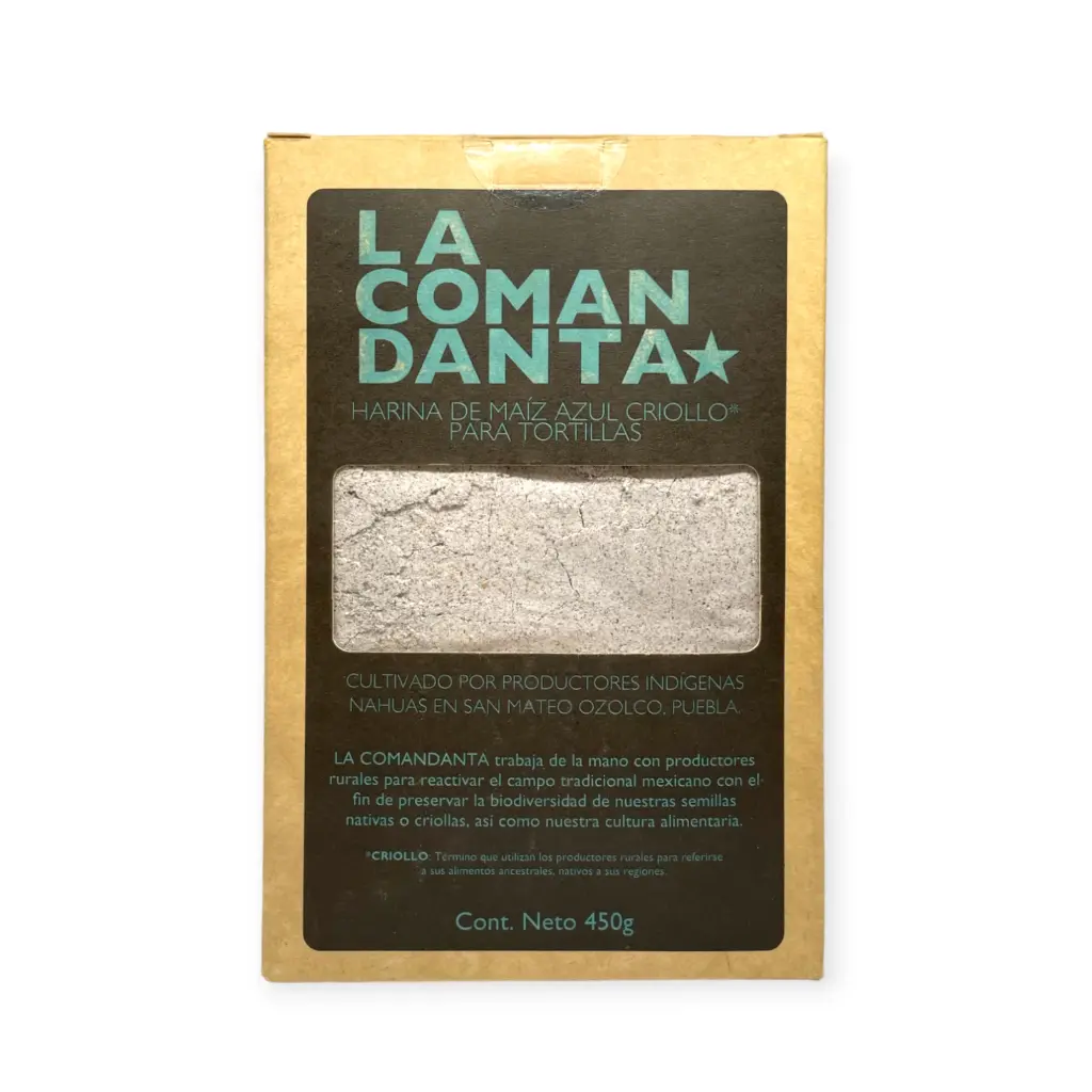 Harina de maíz azul criollo 450gr LA COMANDANTA