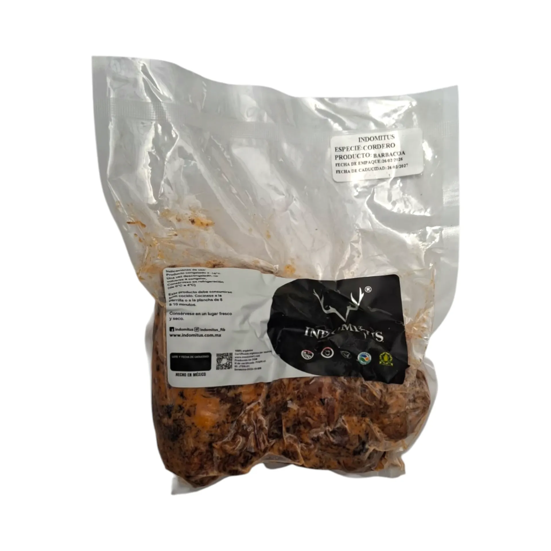 Barbacoa de cordero 500gr INDOMITUS