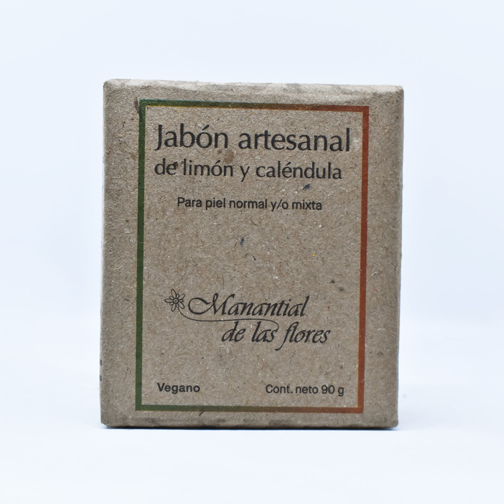Jabón de limón y caléndula 90gr MANANTIAL DE LAS FLORES