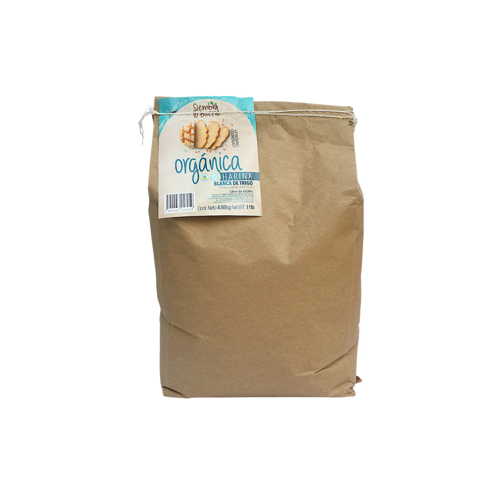 [7500463256059] Harina de trigo blanca orgánica 5kg SIEMBRA LO BUENO