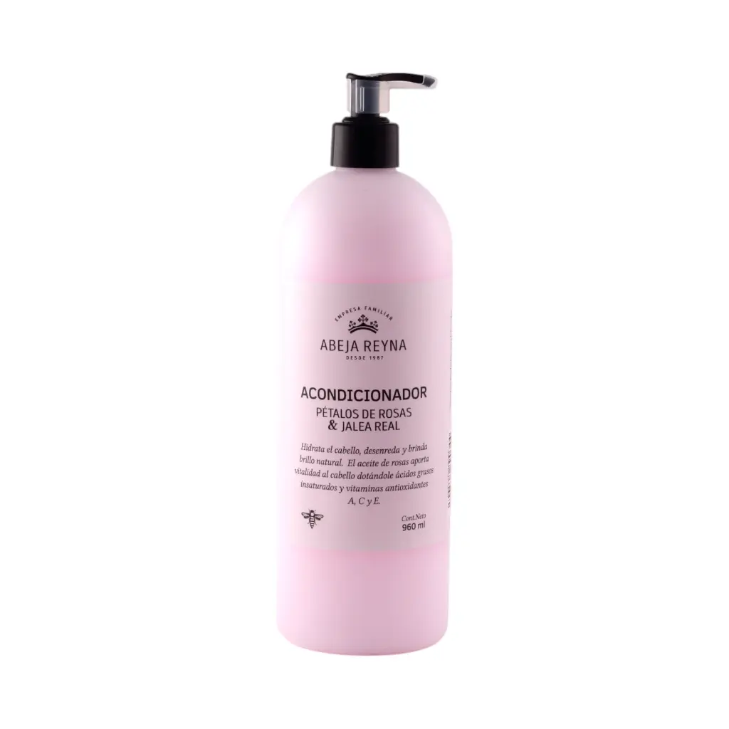 Acondicionador revitalizante con pétalos de rosas, jalea real y miel orgánica 960ml ABEJA REYNA