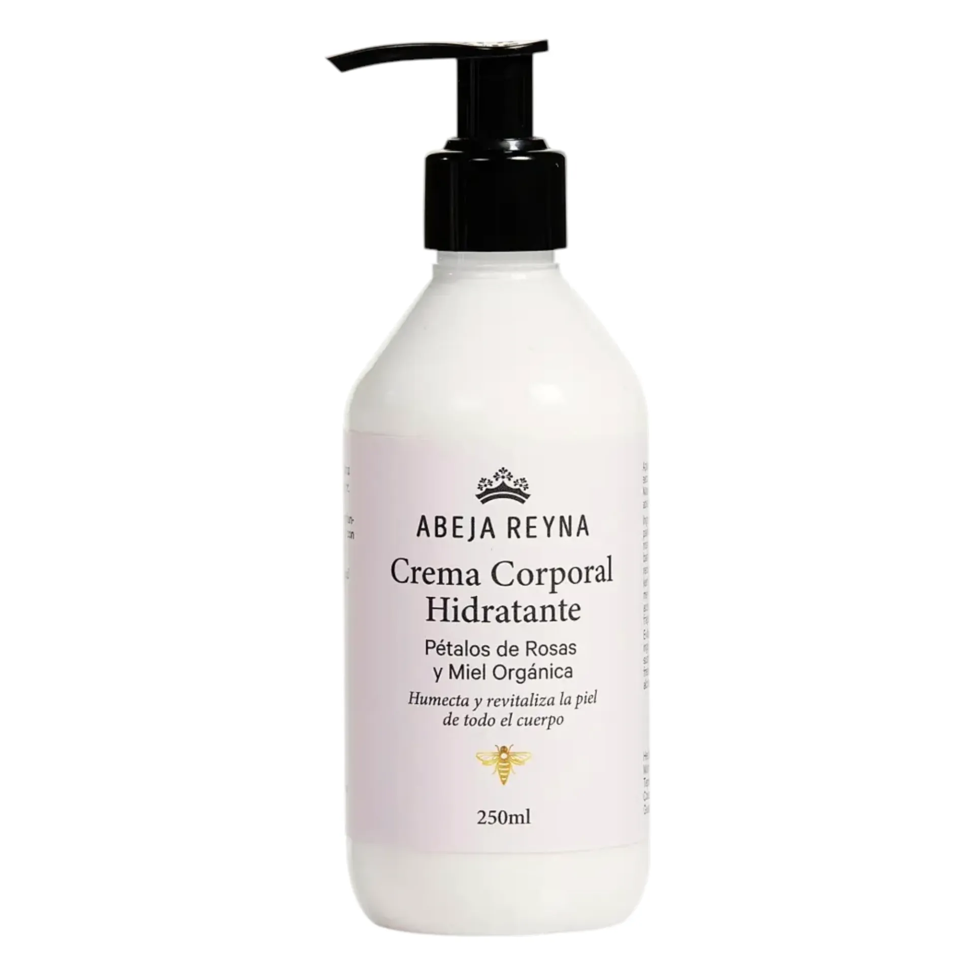 Crema corporal hidratante con pétalos de rosas, jalea real y miel orgánica 250ml ABEJA REYNA