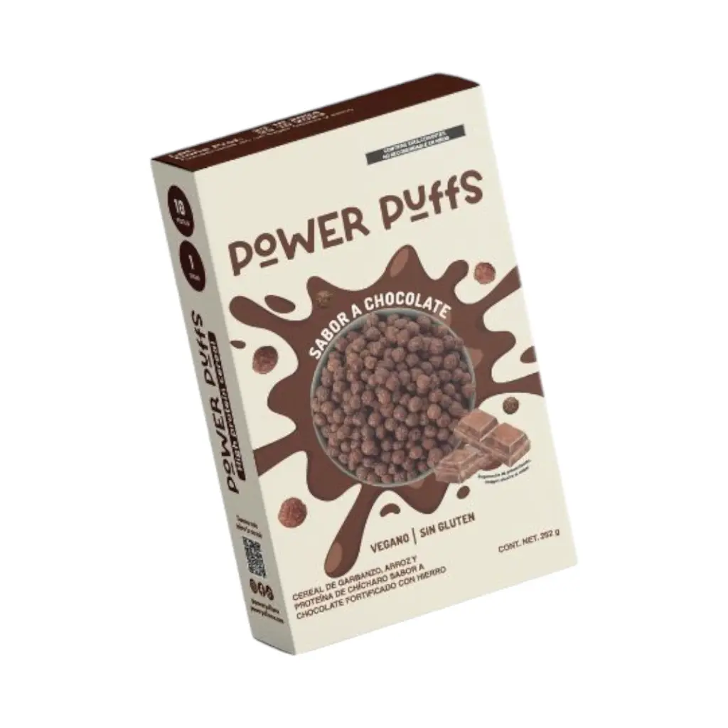 Cereal de chocolate alto en proteína 252gr POWER PUFFS