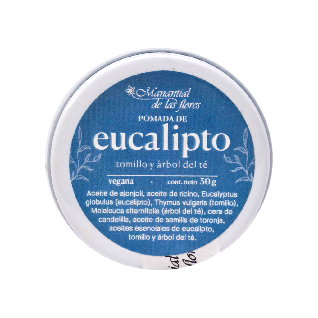 Pomada de eucalipto, árbol del té y tomillo chica 30gr MANANTIAL DE LAS FLORES