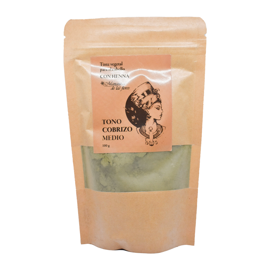 Tinte vegetal cabello de henna tono medio 100gr MANANTIAL DE LAS FLORES