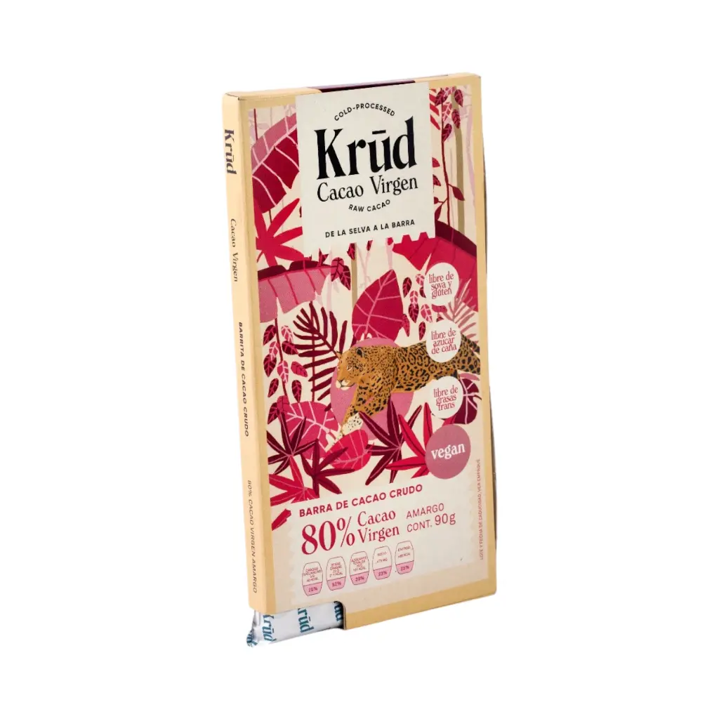 Barra de chocolate 80% cacao 90gr KRUD
