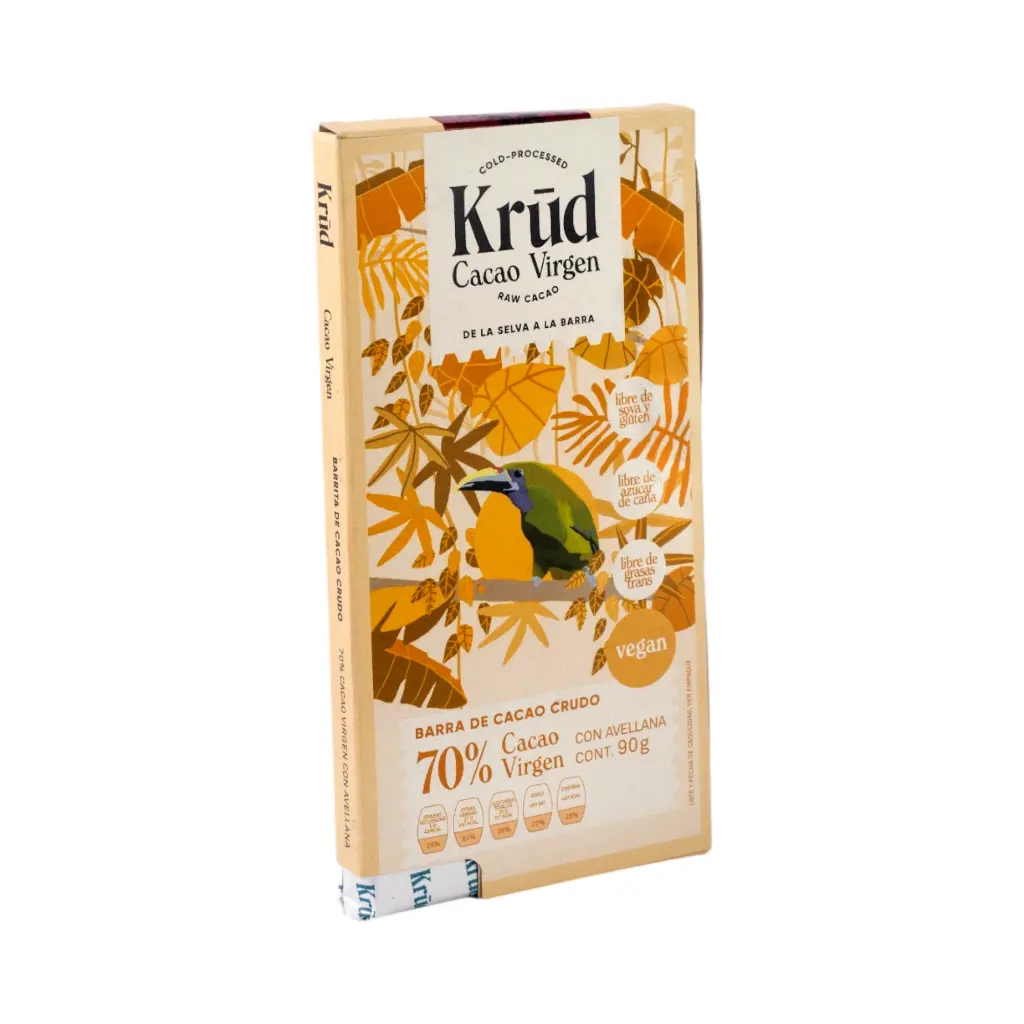 Barra de chocolate 70% cacao 90gr KRUD